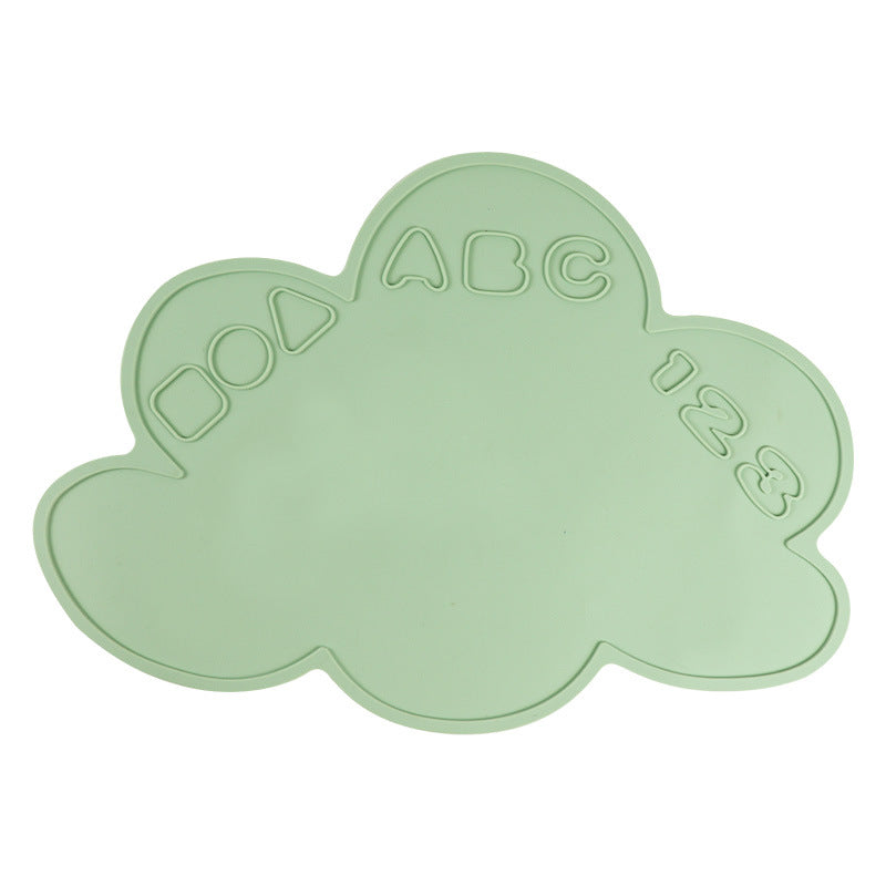 Children's cloud silicone placemat, infant and toddler learn to eat, thermal insulation mat, table mat, waterproof and non-slip mat, baby artifact