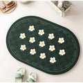Daisy diatomaceous earth bath mat - absorbent, non-slip, quick-drying floor mat for home bathroom, toilet, and entryway