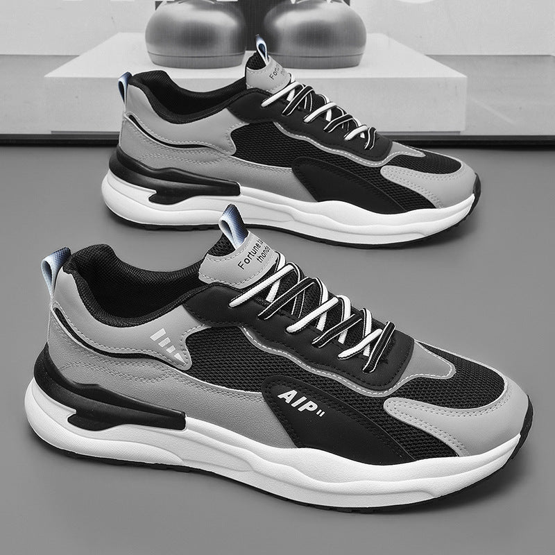 2025 spring new trendy men's shoes breathable sneakers men's casual running shoes dad shoes ins style korean fashion