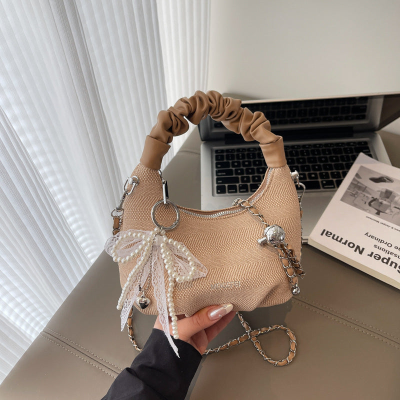 Foreign trade super fire foreign gas fold portable dumpling bag women 2025 new summer fashion versatile chain messenger bag