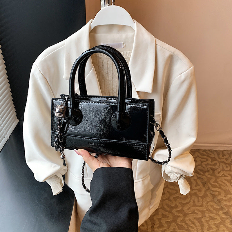Premium chain box portable small square bag women's 2025  new fashionable versatile exquisite shoulder oblique span bag