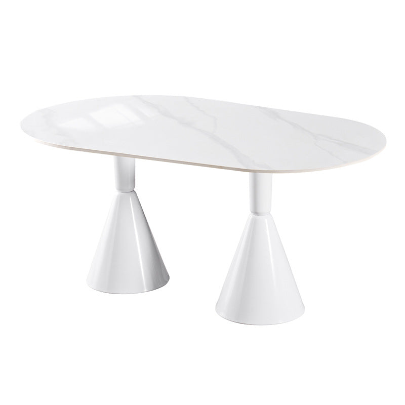 Rock slab dining table french cream style internet celebrity dining table manufacturer personalized simple small apartment rental house holy grail table