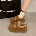 Thick sole birkenstock shoes women's fleece-linedthickenedheattech bean shoes 2025new arrivalwinter snow boots cotton shoes furry shoes