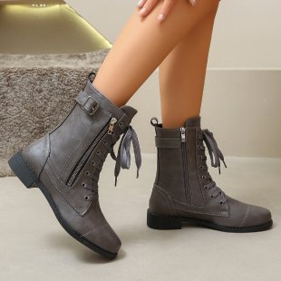 fall and winter roman women's boots cross strap round toe knee socks boots plus sizeflatsstudsbootscasualeasiest for match