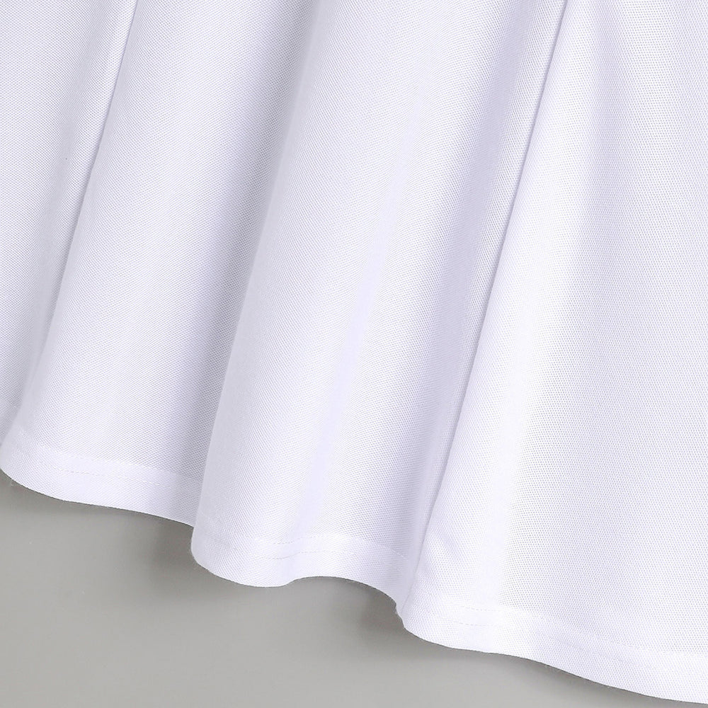 new girls' summer doll collar princess dress - stylish and chic short-sleeve dress for school-age girls