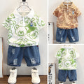 Boys' summer outfit set:  new arrival - stylish and trendy two-piece short-sleeve set for baby boys