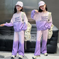 Girls' fall outfit : stylish new autumn collection for kids - trendy activewear tracksuit set for older girls, perfect for spring and autumn