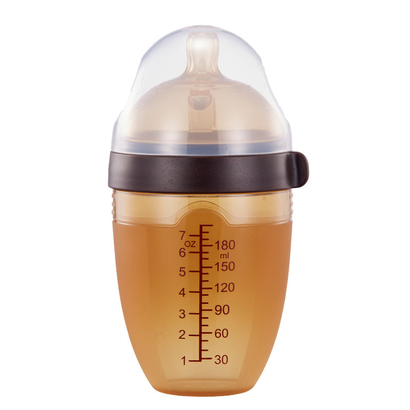 breast milk solid feeling all silicone feeding bottle nano silver weaning artifact baby anti-flatulence feeding bottle 210ml