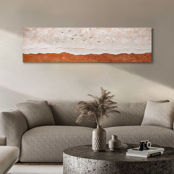Modern simple living room decorative painting bedroom bedside pure hand-painted mural wabi sabi wind banner hanging painting abstract art painting