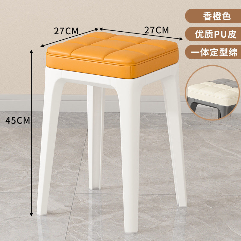 Modern minimalist plastic stool -  new arrival chair - dining chair - light luxury high-end feel - home use - small apartment dining table chair