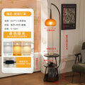 Medieval style living room grapefruit floor lamp next to the sofa living room bedroom bedside table storage all-in-one atmosphere vertical floor lamp