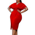 D366 belted european and american style women's clothing  new fashion v-neck sexy slit dress foreign trade dress