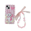 Twist material suitable for apple 16pro cute mary cat mobile phone case iphonexr anti-fall bracelet protective cover