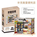 Diy bedroom milk tea shop kitchen building blocks - 3d handmade architectural model combination house toy for girls