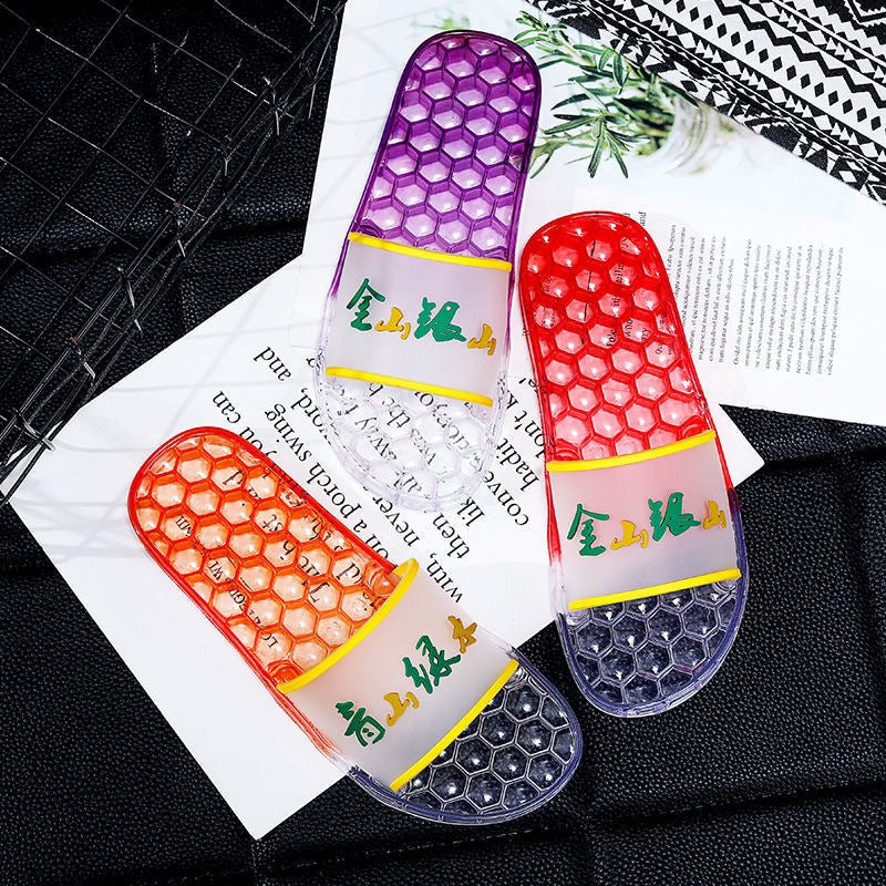 Women's summer slippers - trendy, fashionable, student style, flat, candy colors, versatile, indoor/outdoor, bathroom slides