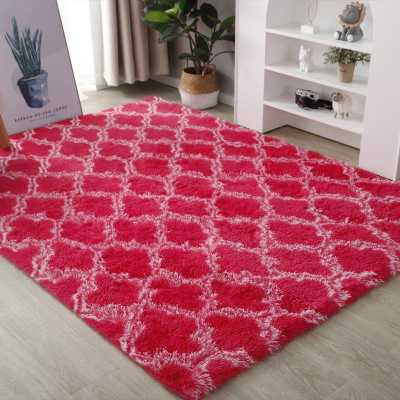 Modern scandinavianins full bedroom carpet tie-dye silk wool pattern carpet living room coffee table bedside mat long blanket
