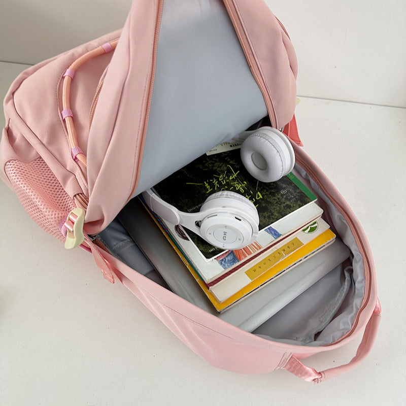 New large-capacity schoolbag Mori cute cartoon bear backpack lightweight student schoolbag simple backpack female