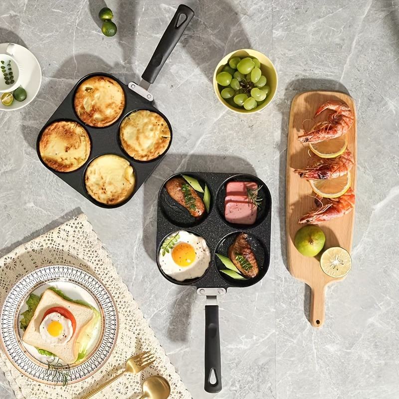 medical stone four-hole frying pan for home breakfast omelette pan egg burger frying pan factory direct supply wholesale