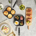 medical stone four-hole frying pan for home breakfast omelette pan egg burger frying pan factory direct supply wholesale