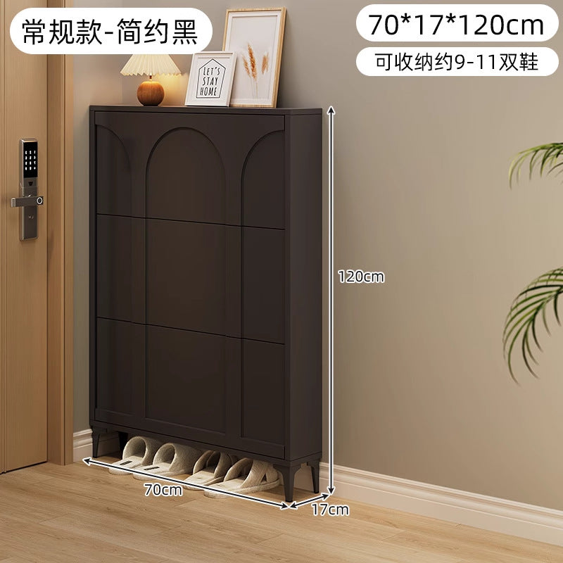 Cream style ultra-thin tipping shoe cabinet for home door small narrow entrance multi-layer entrance cabinet new arrival 2025 popular shoe rack
