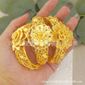Exquisite copper flower bangle for women - cross-border middle east & africa, arabian luxury charm, wedding & banquet gift