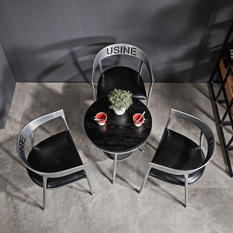American Cafe Bistro Creative Metal Leisure Table and Chair Combination Industrial Wind Lifting Wrought Iron Small Round Table Dining Table