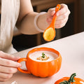 European-style quirky ceramic mug, unique pumpkin mug, high-end office milk and coffee cup, afternoon tea cup and saucer