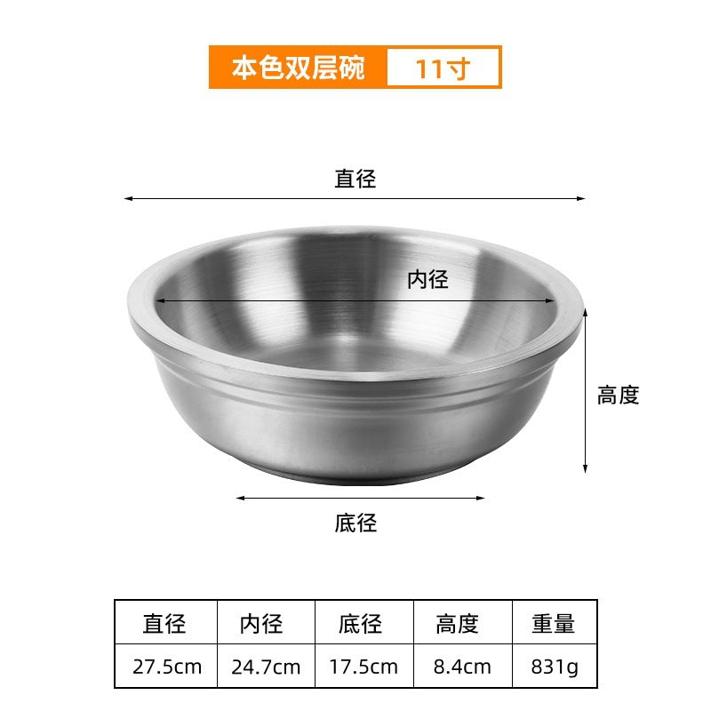 Korean stainless steel multi-purpose basin and bowl for home hot pot basin thickened soup basin cold basin kitchen large egg washing basin