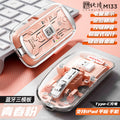 Tiger cat m133 wireless bluetooth tri-mode transparent mouse - rechargeable, low profile, ideal for women, tablets, laptops, and office use