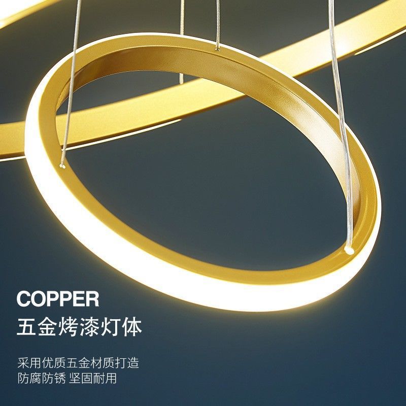 Three rings chandelier three circles restaurant dining room dining table bar room ring light staircase led living room light round lamp