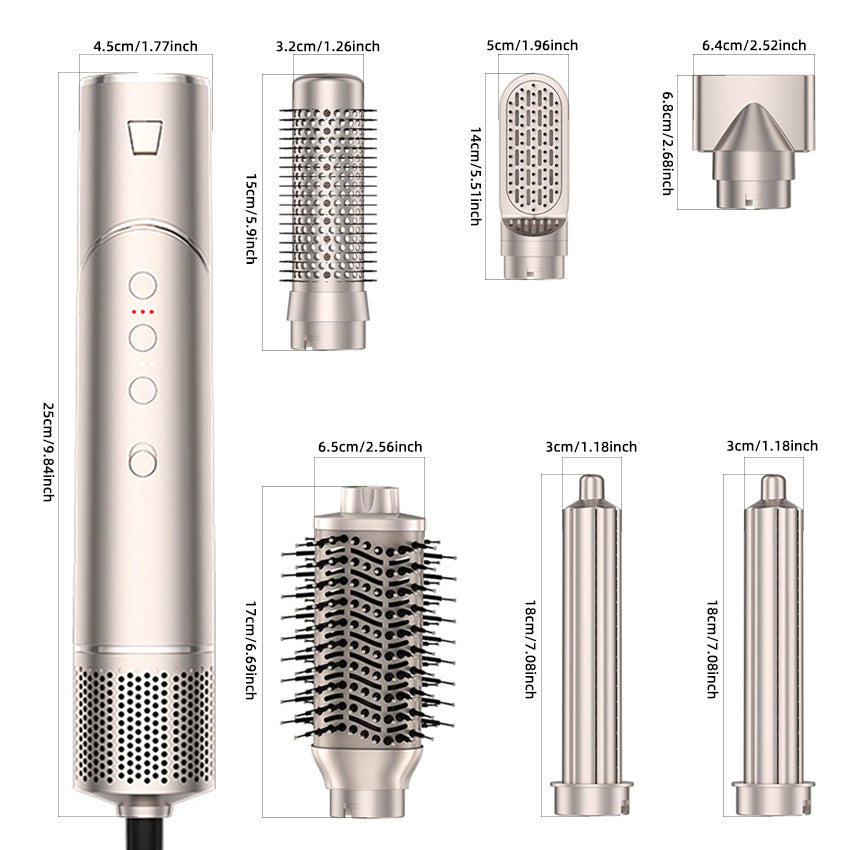 Cross-border high-speed brushless hot air comb six-in-one multi-functional curling iron hair straightener hair dryer three-purpose hair dryer comb