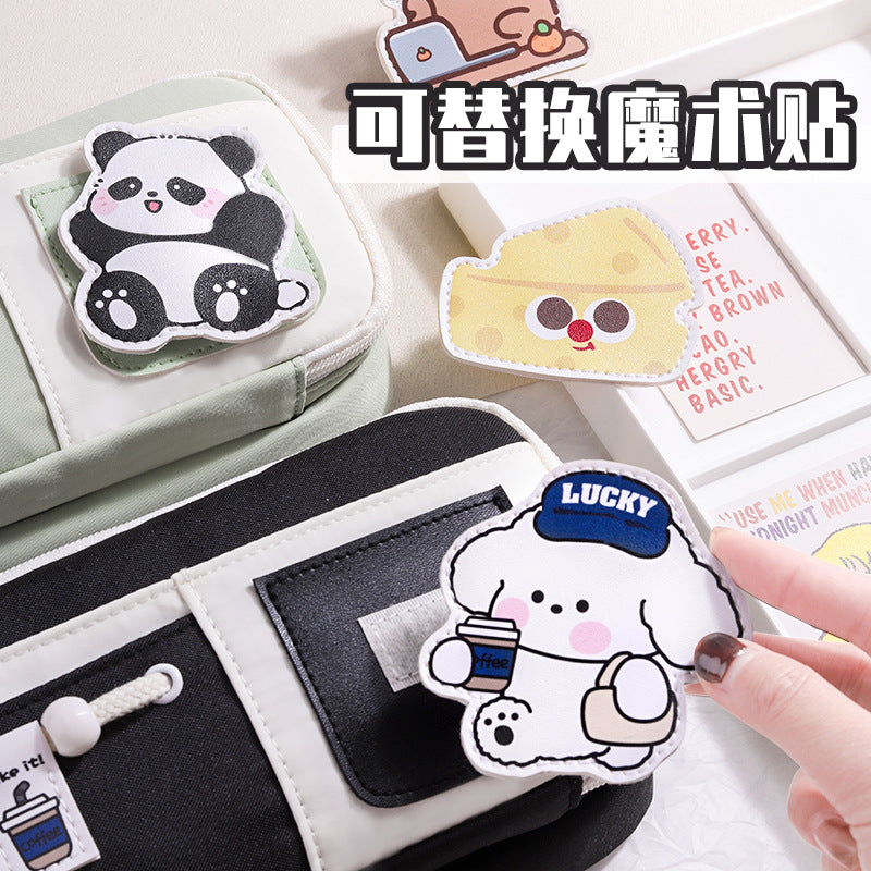 Large-capacity pencil case, new design sense Velcro stationery bag, niche high-end feeling milk huhu junior high school student stationery box