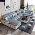 Living room sofa multi-functional no-wash technical cloth latex large and small apartment fabric sofa corner cat scratching leather sofa