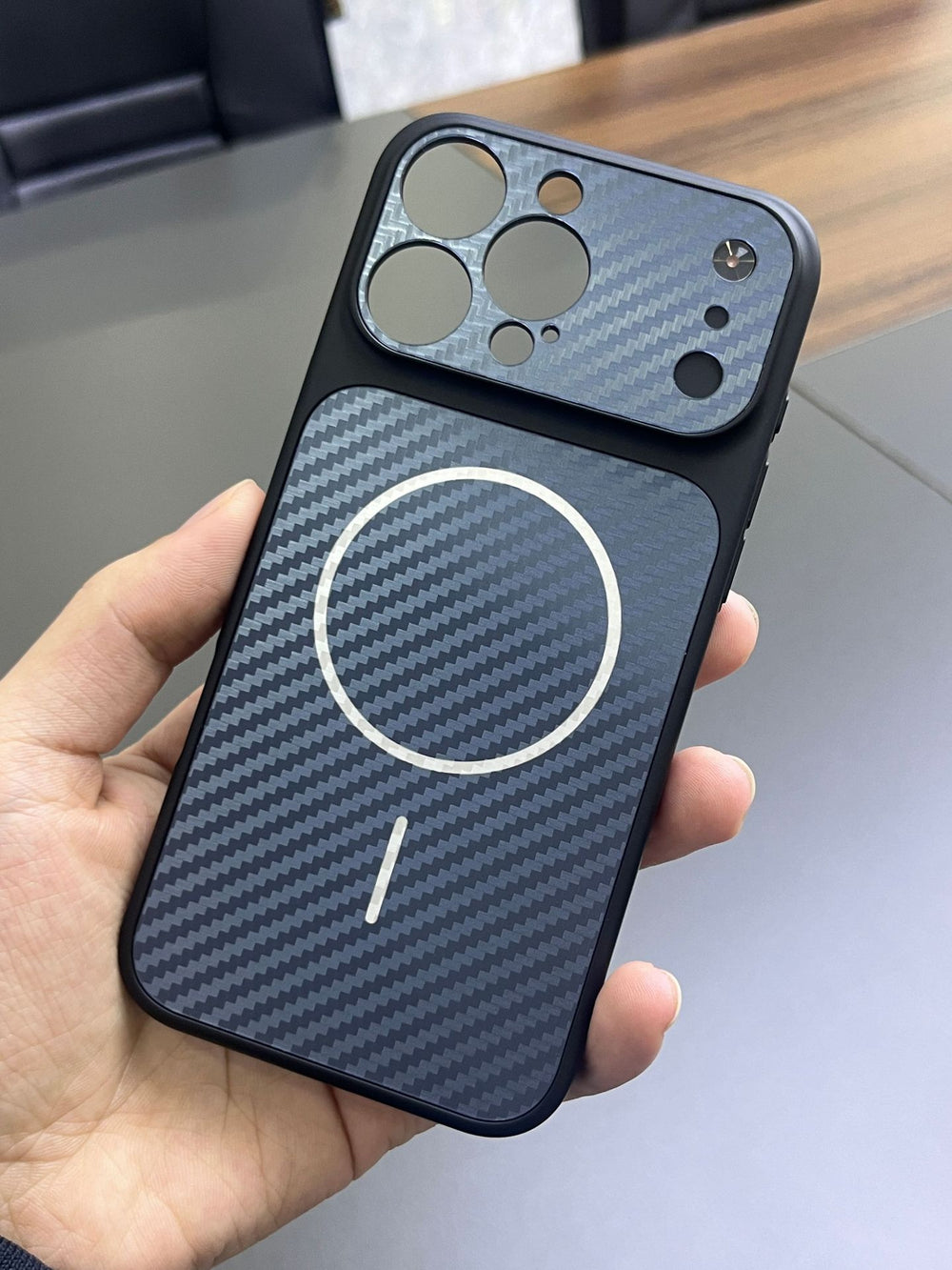 Apple iphone 17 carbon fiber texture corning high-alumina phone case - instantly upgrade to iphone 17 pro max magnetic matte finish