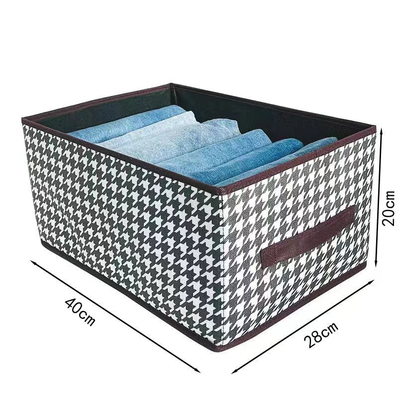 Qiandongge clothing table sorting and storage wardrobe desktop foldable clothes pants fabric storage box wholesale