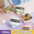 6637a (304 liner)-square cartoon stainless steel lunch box with handle (with cutlery)