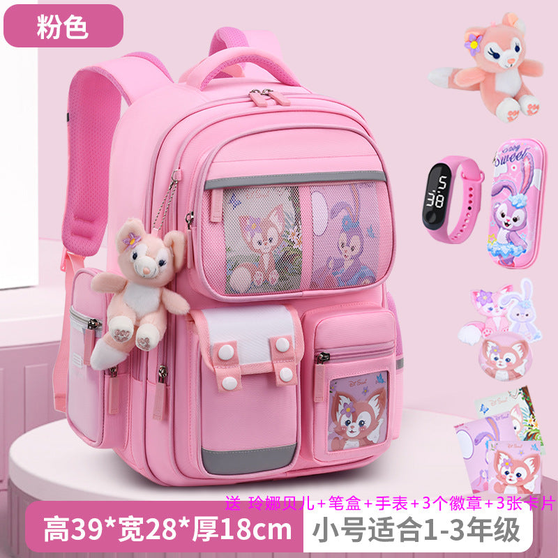 2026 new school backpack for girls, grades 1-6: lightweight, ergonomic, and spine-protecting backpack for elementary school students