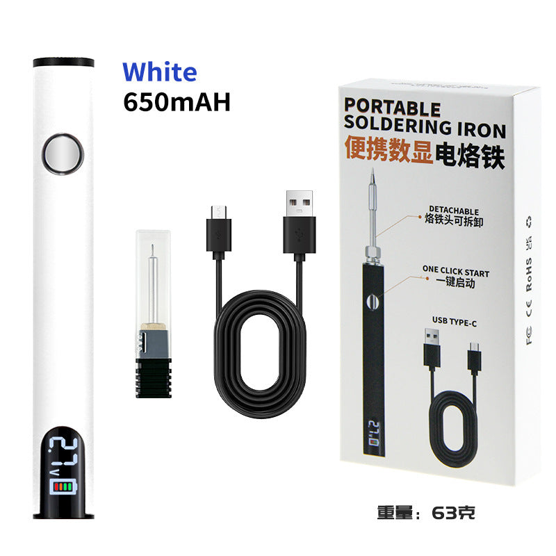 Cross-border explosive portable USB electric soldering iron USB wire burning pen digital display electric welding pen adjustable temperature 510 Loro iron connector