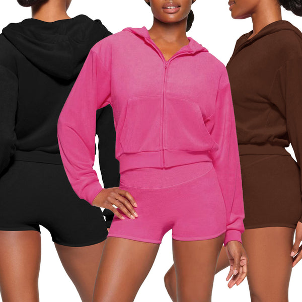 YD8774-E7 special products are non-refundable and non-exchangeable, European and American women's clothing, fashionable and casual silver fox velvet hooded two-piece set.