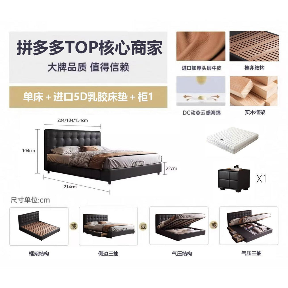 Big tree island home french retro storage waffle grids bed master bedroom bed italian light luxury black medieval style bed high box