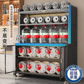 Kitchen storage cabinet thickened dustproof sideboard floor-standing multi-layer microwave oven storage cabinet cupboard with door cupboard