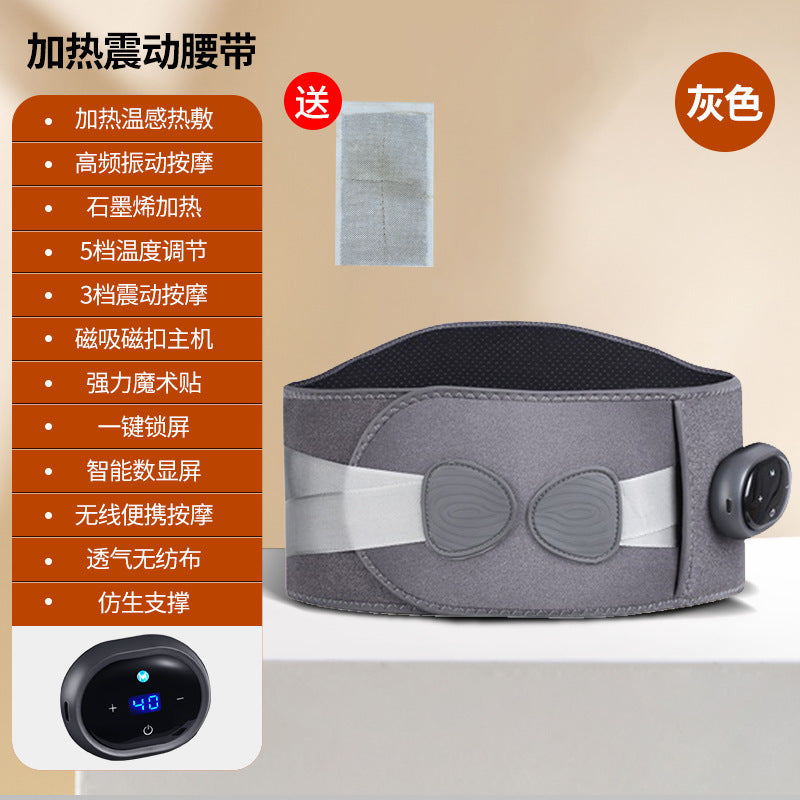 Electric heated massage belt - warming hot compress, uterus warming belt, red light therapy, waist support, heating abdominal massager - cross-border