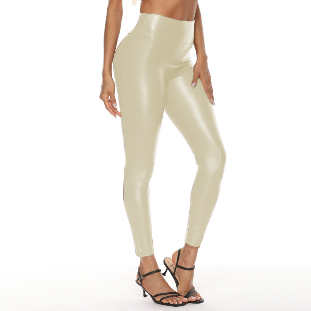 plus sizepu leather pants for women, popular high waist women's bottom pants, shiny leather pants, sexy tight fashion