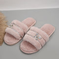 Rhinestone butterfly cotton slippers women's autumn winter new indoor and outdoor home plush warm slippers women's slippers
