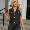 Fashion cross-border foreign trade women's clothing  independent station new washed slim-fitting denim vest vest vest tops