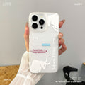 Premium white leather case for apple 17 pro max - transparent white, european & american style iphone 16 protective cover