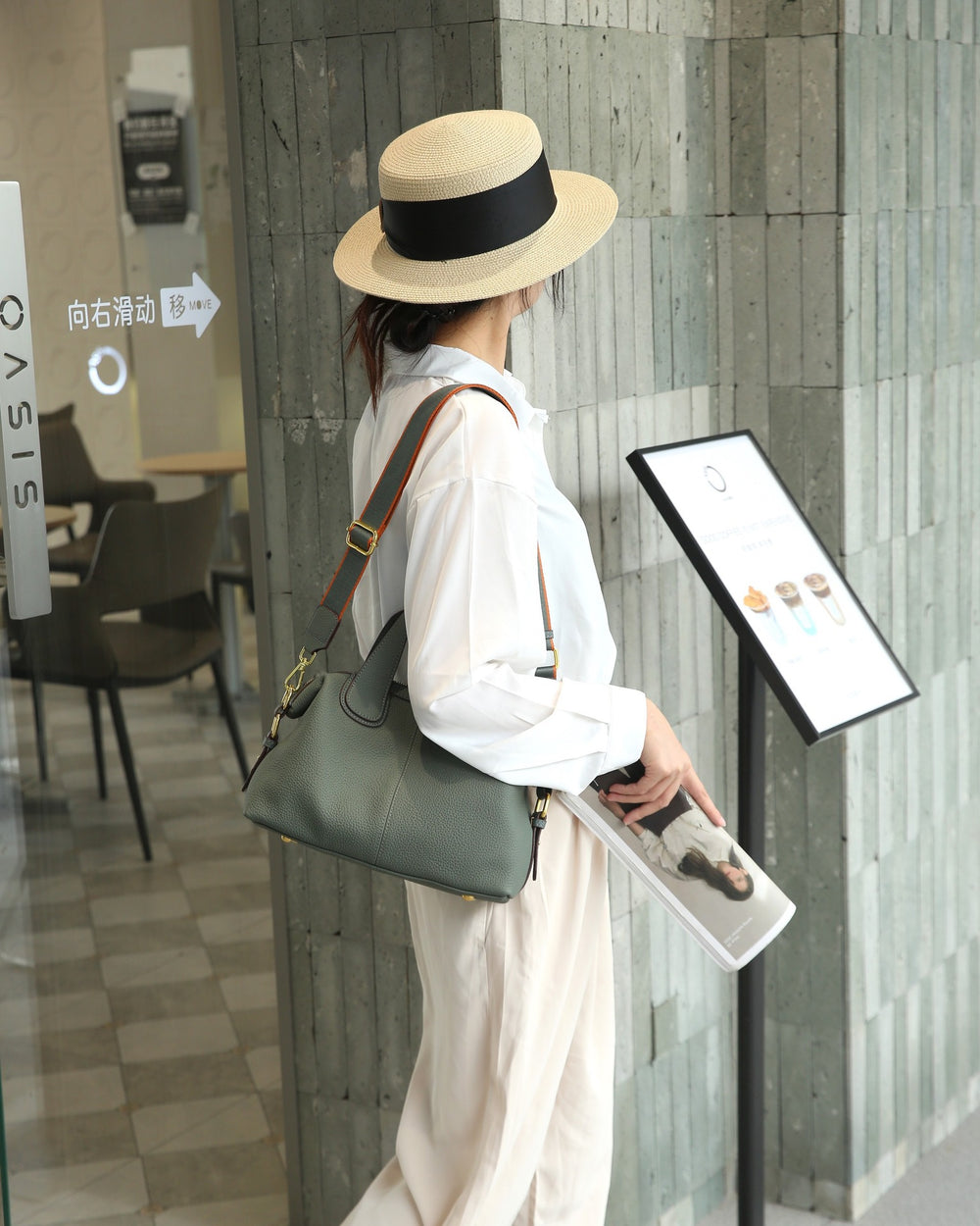 2024new arrival crossbody bag fashion large capacity classy sense of style togo first layer cowhide satchel shoulder genuine leather bag