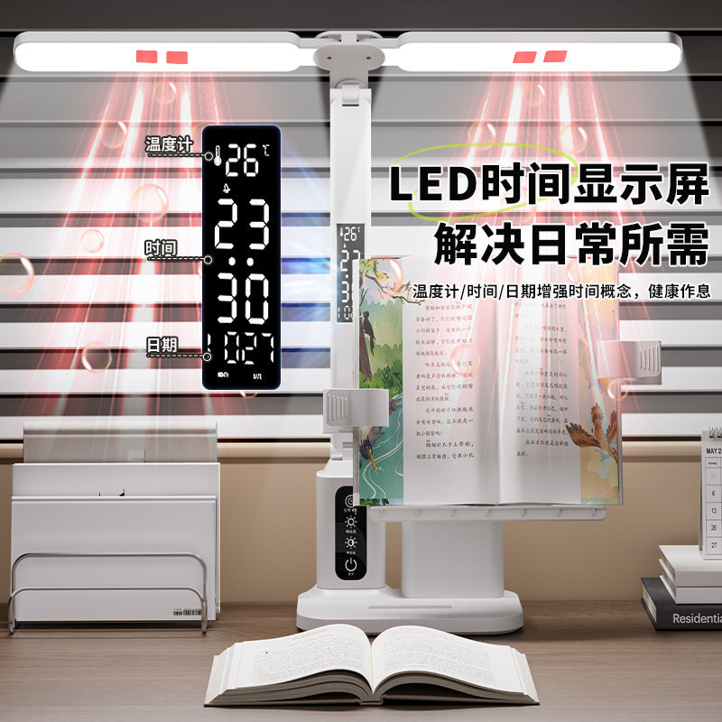 Writing board bookshelf clock red light student desk lamp eye protection learning lamp kids writing anti-low head posture corrector