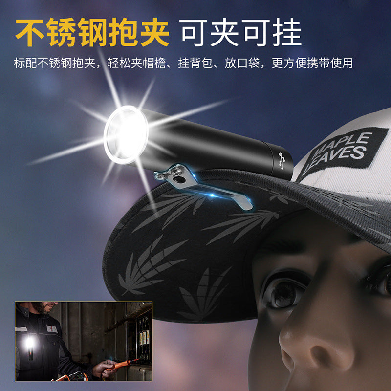 V5S corner strong light flashlight small mini convenient strong magnetic tool lighting with side light emergency work light