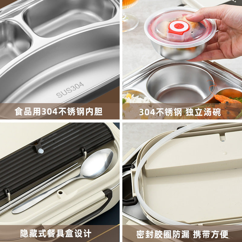 304 stainless steel insulated lunch box - japanese-style divided food-grade bento box for kids and adults